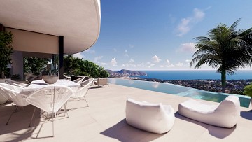 swimming pool with panoramic sea views